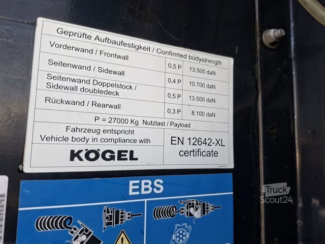 Auflieger mit Pritsche & Plane KÖGEL 3-Achs Tautliner Portaltüren Edscha Lasi Code XL