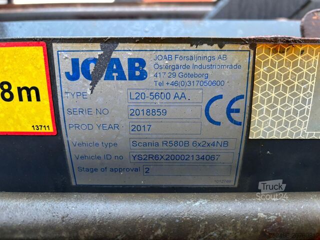 Sistema a braccio con gancio Scania R 580 6x2*4 JOAB L 20 ton / L=5600 mm / RETARDER