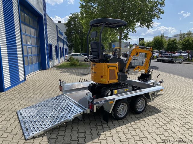 Minirypadlo s nízkozdvižným nakladačem + balíček příslušenství Berger Kraus BK1300JSR mit Kubota Motor + Schwenkarm