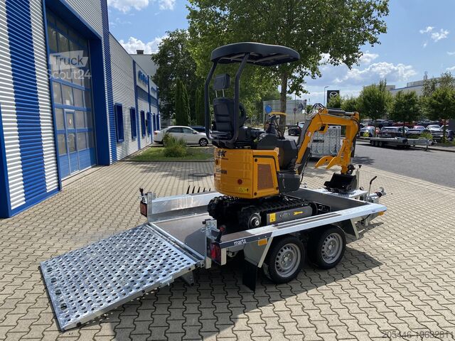 Minirypadlo s nízkozdvižným nakladačem + balíček příslušenství Berger Kraus BK1300JSR mit Kubota Motor + Schwenkarm