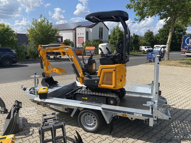 Minirypadlo s nízkozdvižným nakladačem + balíček příslušenství Berger Kraus BK1300JSR mit Kubota Motor + Schwenkarm