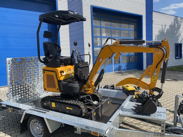 Minirypadlo s nízkozdvižným nakladačem + balíček příslušenství Berger Kraus BK1300JSR mit Kubota Motor + Schwenkarm