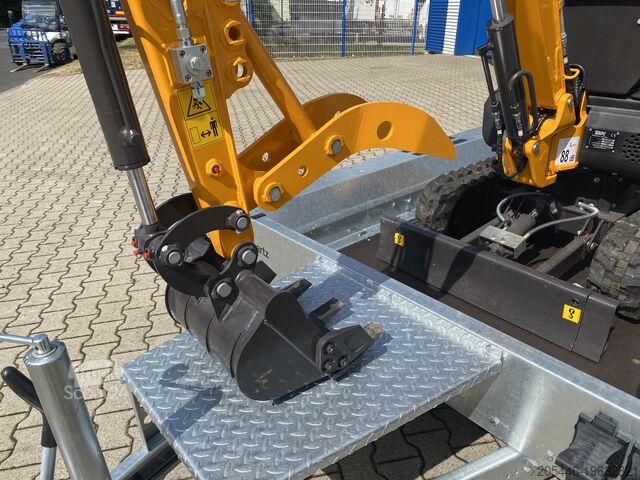 Minirypadlo s nízkozdvižným nakladačem + balíček příslušenství Berger Kraus BK1300JSR mit Kubota Motor + Schwenkarm