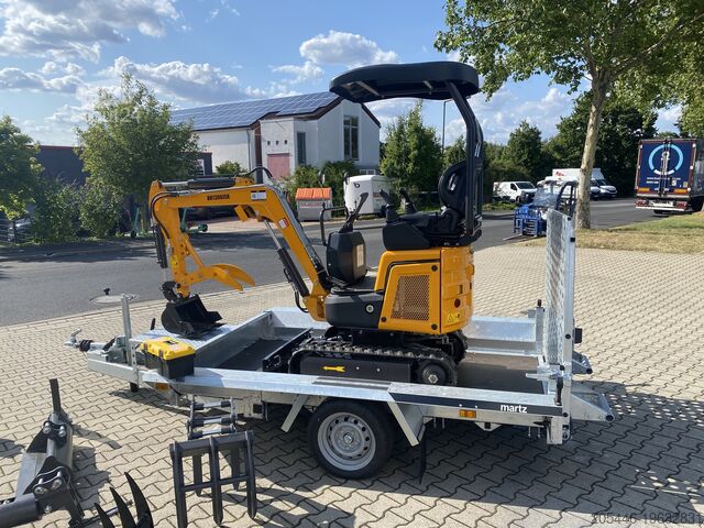 Minirypadlo s nízkozdvižným nakladačem + balíček příslušenství Berger Kraus BK1300JSR mit Kubota Motor + Schwenkarm