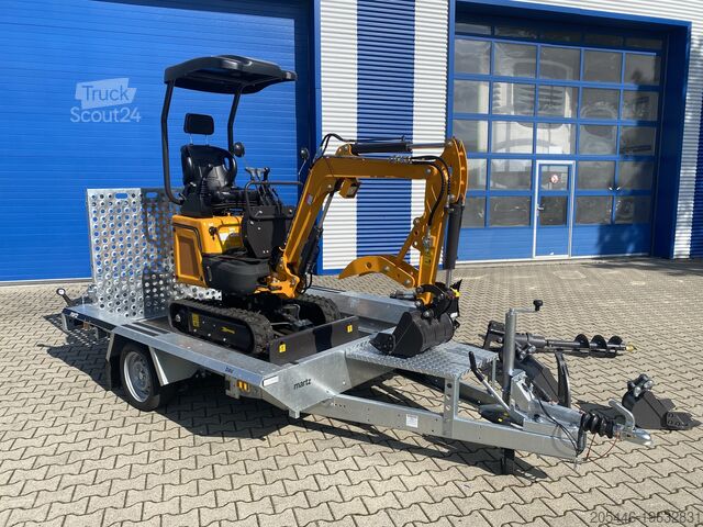 Minirypadlo s nízkozdvižným nakladačem + balíček příslušenství Berger Kraus BK1300JSR mit Kubota Motor + Schwenkarm