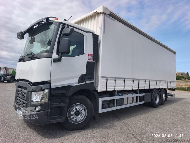 камион платформа с брезент RENAULT 26.380 C 6X2 EURO 6