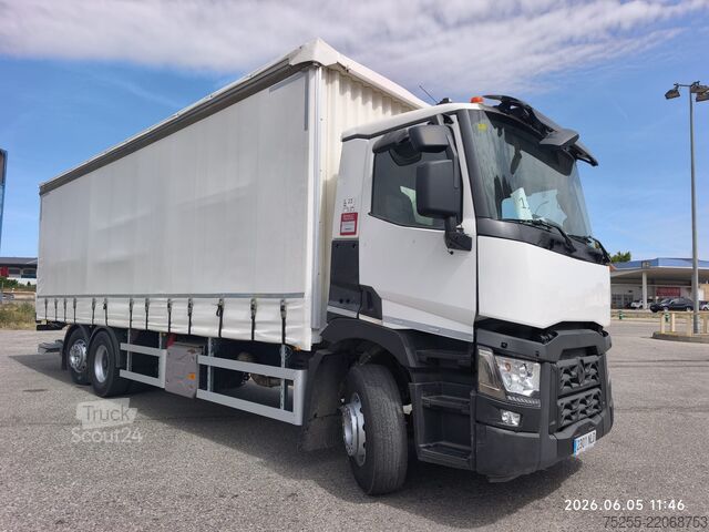 камион платформа с брезент RENAULT 26.380 C 6X2 EURO 6