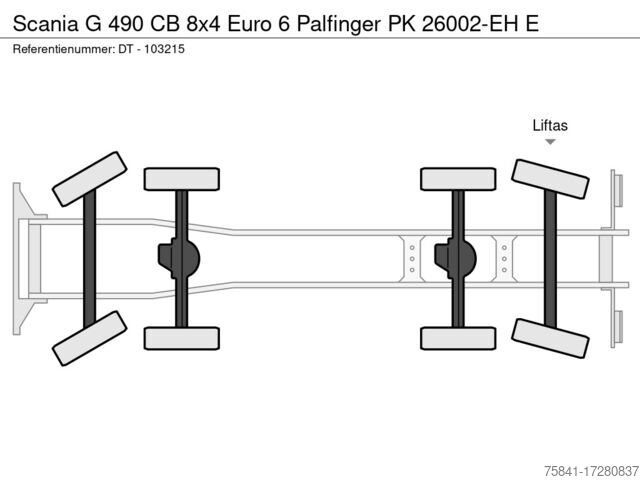 Vinç kamyonu Scania G 490 CB 8x4 Euro 6 Palfinger PK 26002-EH E