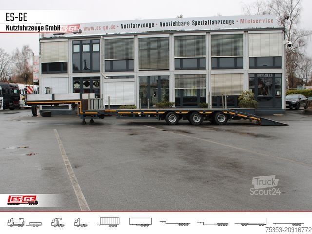 Žemagrindė puspriekabė ES-GE 3-Achs-Satteltieflader - teleskopierbar