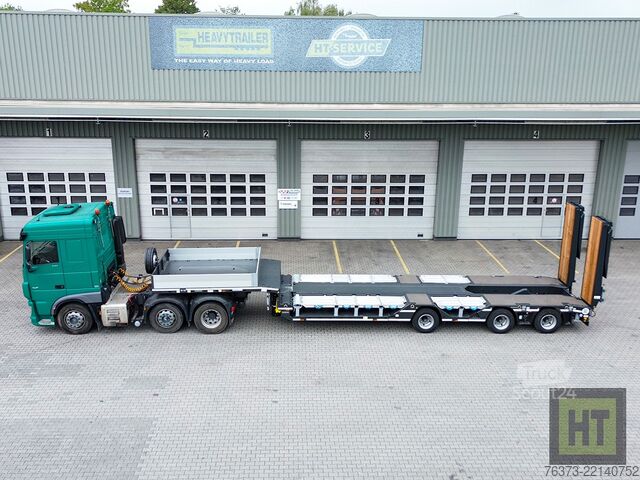 Semirimorchio ribassato Goldhofer 3-(1+2)-A-Tele-Semi-Radmulden-Rampen-zg