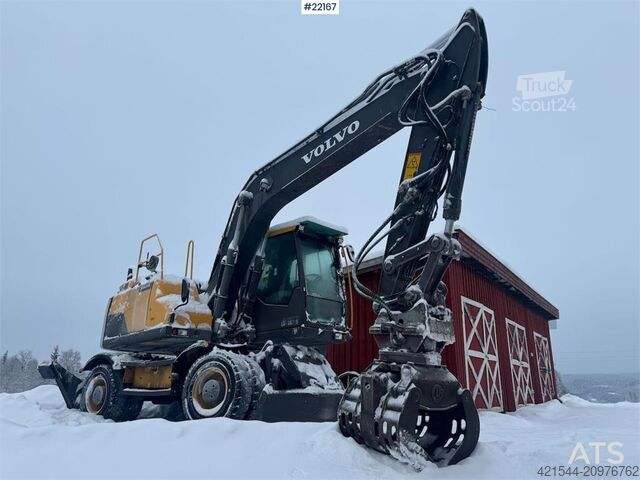 Gravemaskine på hjul Volvo EW160D wheeled excavator with elevating cab and so