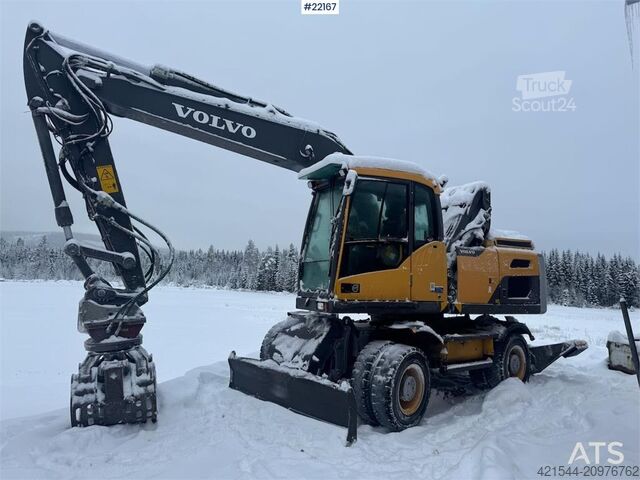 Gravemaskine på hjul Volvo EW160D wheeled excavator with elevating cab and so