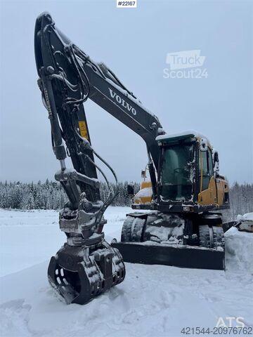 Gravemaskine på hjul Volvo EW160D wheeled excavator with elevating cab and so