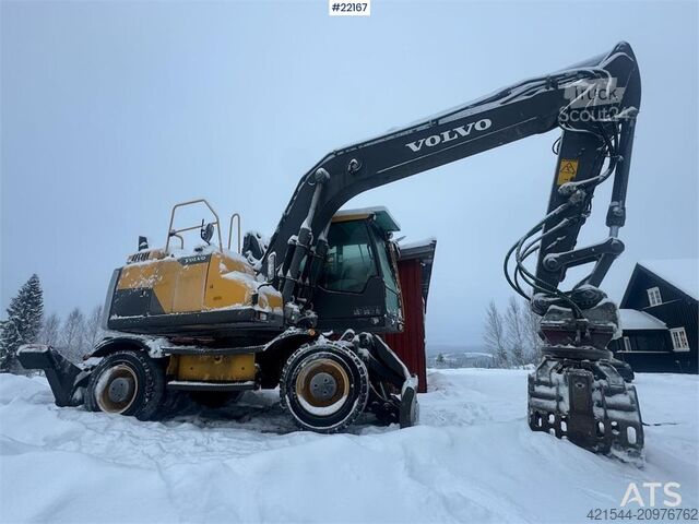 Gravemaskine på hjul Volvo EW160D wheeled excavator with elevating cab and so