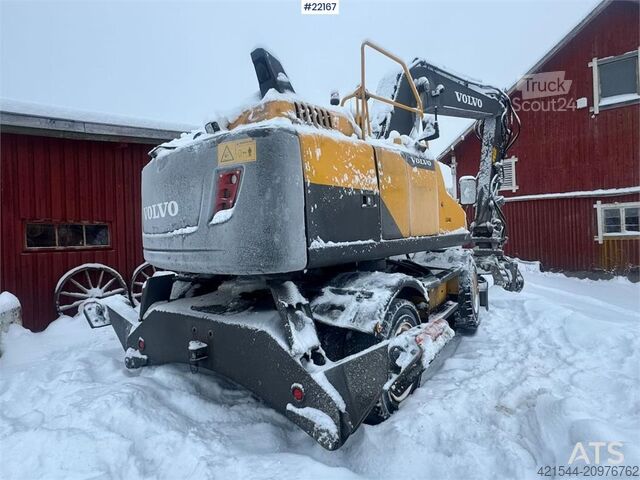 Gravemaskine på hjul Volvo EW160D wheeled excavator with elevating cab and so