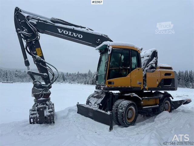 Gravemaskine på hjul Volvo EW160D wheeled excavator with elevating cab and so
