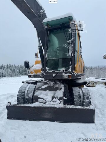 Gravemaskine på hjul Volvo EW160D wheeled excavator with elevating cab and so
