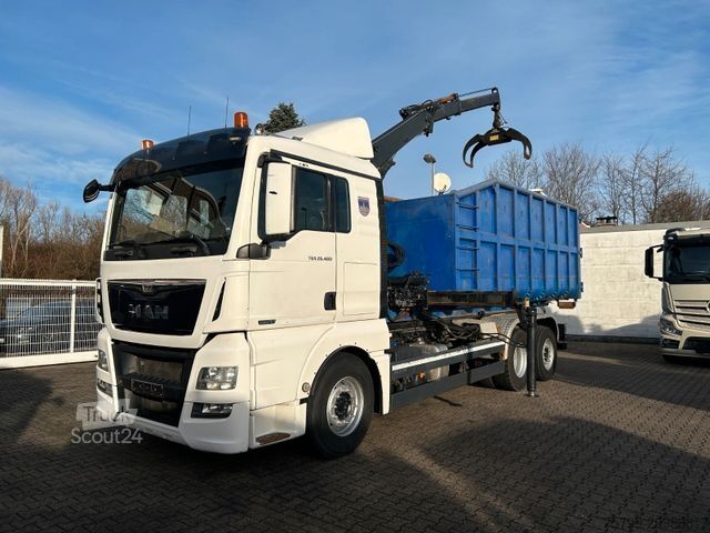 Кран, змонтований на вантажівці MAN 26.480 TGX Wechselsystem Abroller+Kran+Container