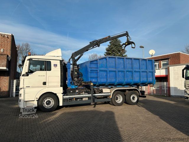 Кран, змонтований на вантажівці MAN 26.480 TGX Wechselsystem Abroller+Kran+Container