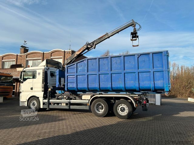 Кран, змонтований на вантажівці MAN 26.480 TGX Wechselsystem Abroller+Kran+Container