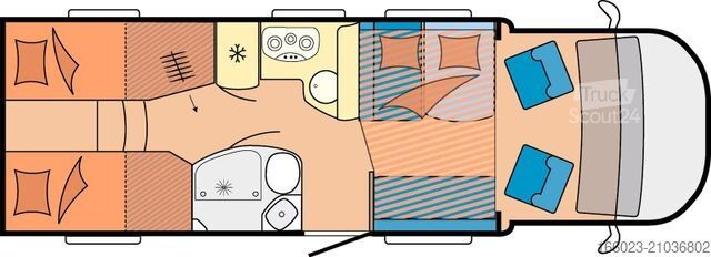 Camping-car semi-intégré HOBBY Optima Premium T75 HGE TOP Zustand 1. Hand
