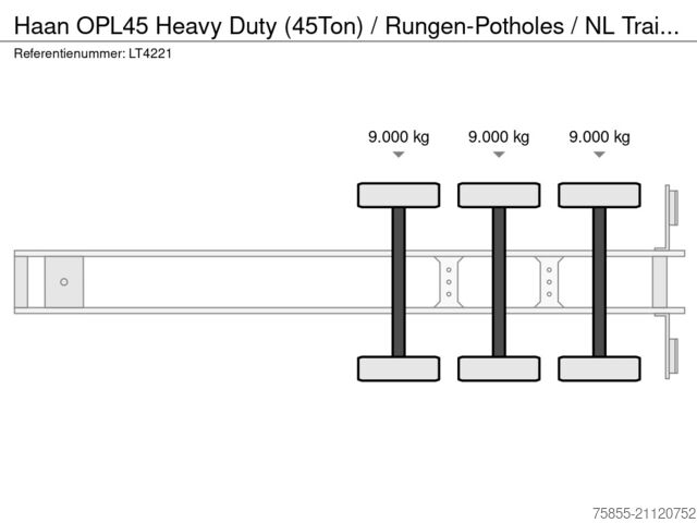 Причіп-платформа Haan OPL45 Heavy Duty (45Ton) / Rungen-Potholes / NL...