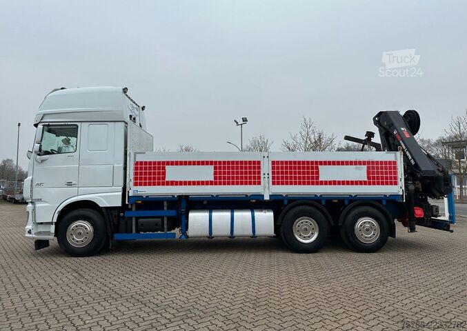 Kravas automašīnai uzstādīts celtnis DAF XF 510 LL/ Retarder/ Hiab 262 E-8+Funk+5+6 Kreis