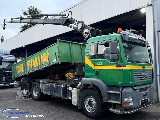 Kipper mit Kran MAN TGA 26.390 6x4, Handgeschakeld, HIAB 144 E-4 Ra...