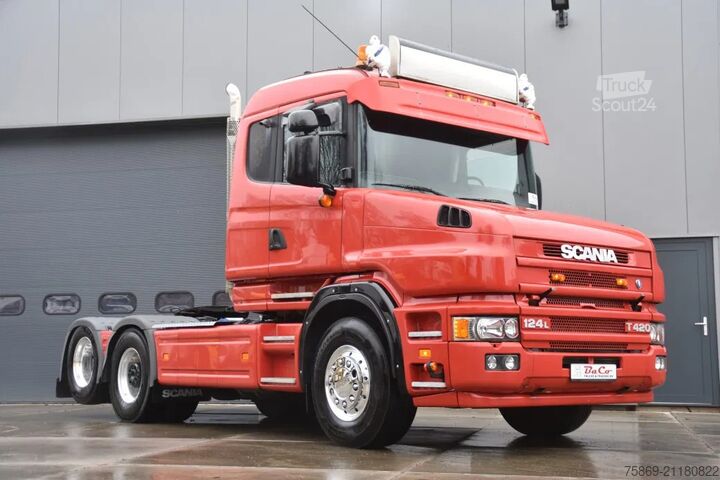 Scania T124-400 6x2 - MANUEL - GAMMEL TAKOGRAF - AKSELAFSTAND 390 CM - NAVREDUKTION - ALCOA FÆLGE -  Scania T124-400 6x2 - MANUAL - OLD TACHO - WHEELBASE 3...