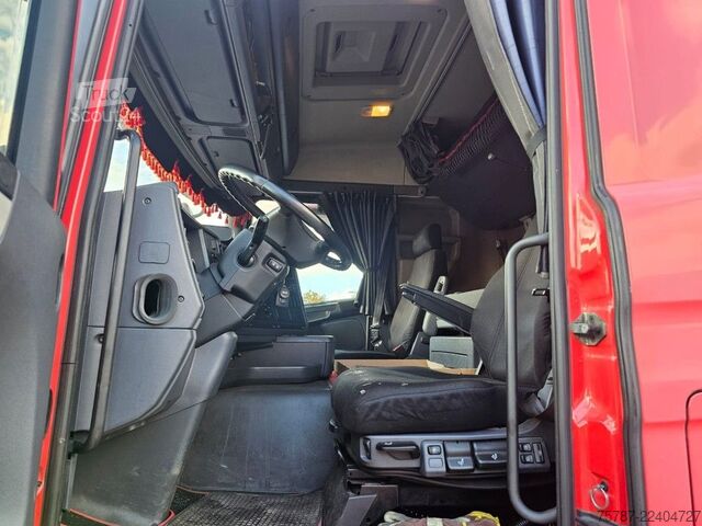 Valníkový nákladní automobil s plachtou SCANIA G410 Volumen, Edscha, Hubdach+Tandemhänger