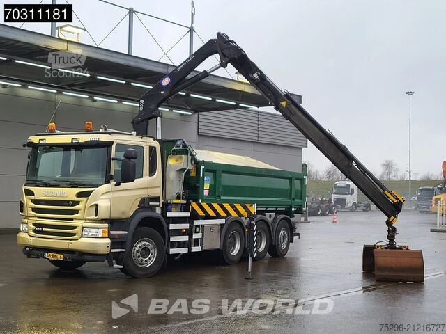 Kipper met kraan Scania P410 P 8X4 NL-Truck HMF 1800K3 Kran Crane HSW 2...