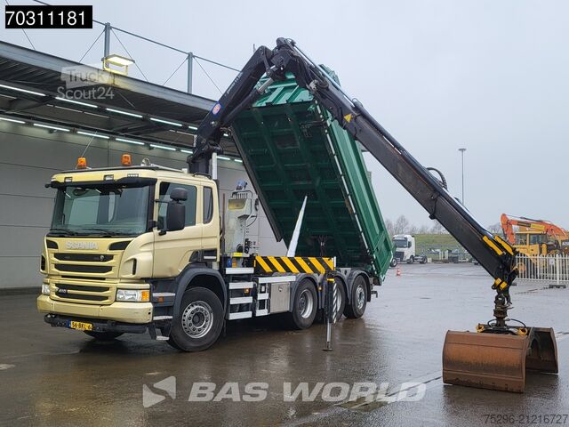 Kipper met kraan Scania P410 P 8X4 NL-Truck HMF 1800K3 Kran Crane HSW 2...