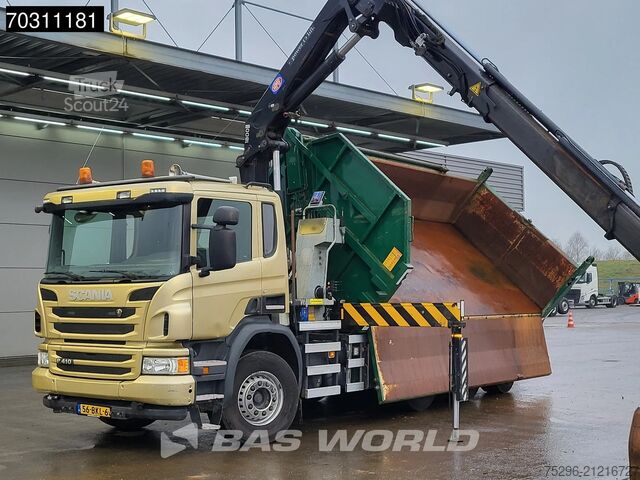 Kipper met kraan Scania P410 P 8X4 NL-Truck HMF 1800K3 Kran Crane HSW 2...