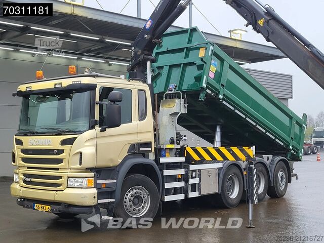 Kipper met kraan Scania P410 P 8X4 NL-Truck HMF 1800K3 Kran Crane HSW 2...