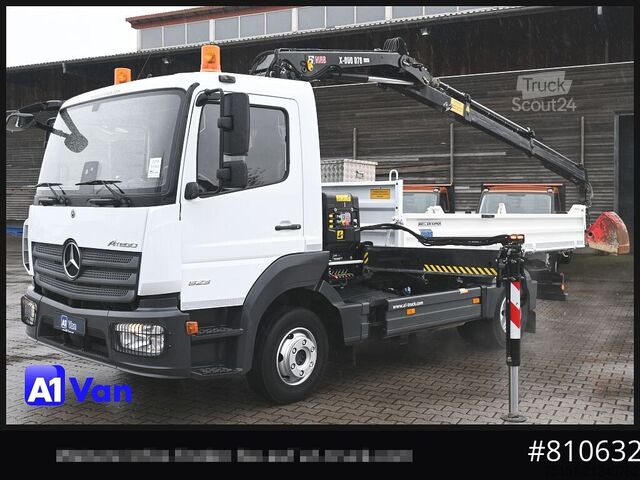 Three-way tipper van MERCEDES-BENZ Atego 823 Kipper Kran, Hiab, Klima, 2x AHK,Meiller