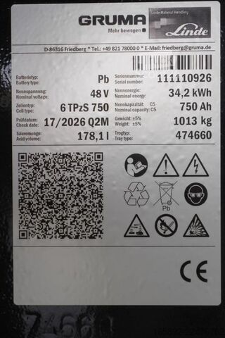 Gabelstaplerbatterie KECKEISEN 48 Volt 6 PzS 750 Ah