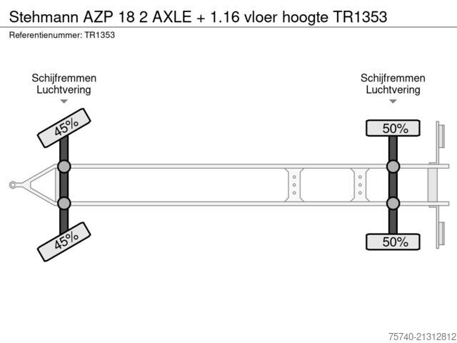 Schuifzeilen Stehmann AZP 18 2 AXLE + 1.16 vloer hoogte