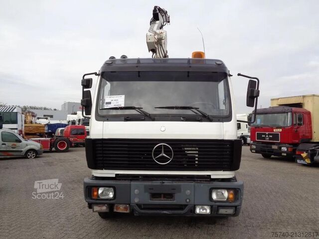 Containertransport (kabelsysteem) Mercedes-Benz SK 2433 Semi-Auto + PTO + Serie 14 Crane + 3 pe...