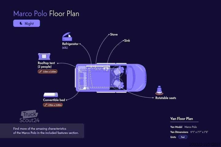 Lakóautó 2022 Mercedes Marco Polo | Automatico | Tetto a soffietto