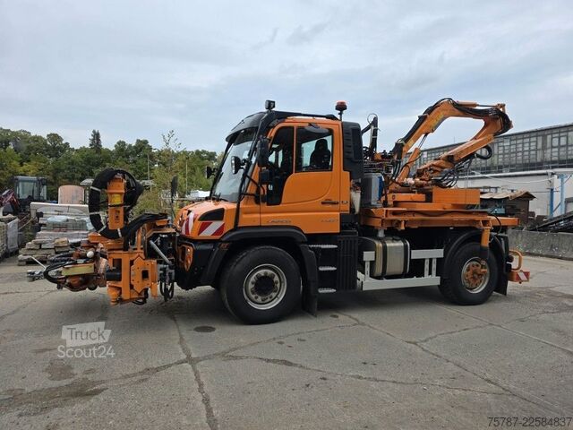 Speciale doeleinden vrachtwagen UNIMOG U427L mit Mulag MFK500 & MHU+Aebis Schmidt Strat
