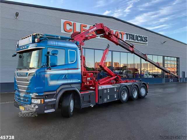 Haakarmsysteem Scania R 580 8x4 Euro 6 Retarder Hiab 24 Tonmeter laad...