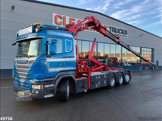 Haakarmsysteem Scania R 580 8x4 Euro 6 Retarder Hiab 24 Tonmeter laad...