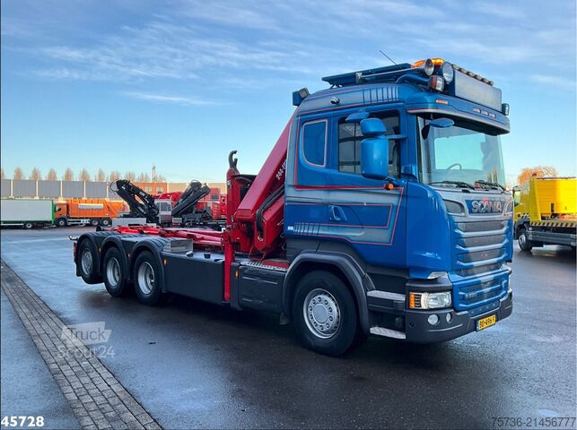 Haakarmsysteem Scania R 580 8x4 Euro 6 Retarder Hiab 24 Tonmeter laad...