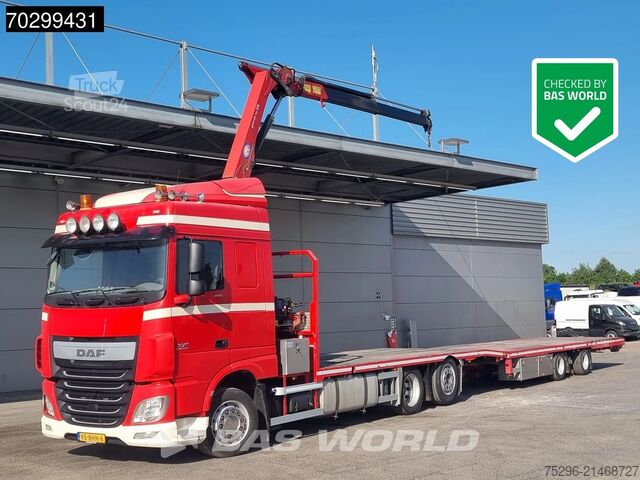 Fourgon porte-voitures DAF XF 440 6X2 NL-combi Transporter HMF 900-K2 Kran...