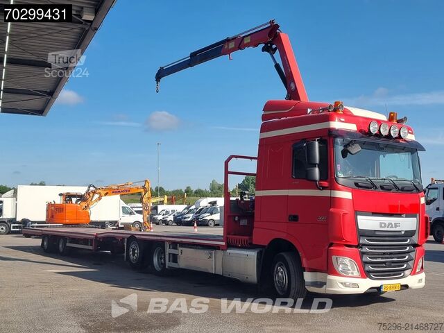 Fourgon porte-voitures DAF XF 440 6X2 NL-combi Transporter HMF 900-K2 Kran...
