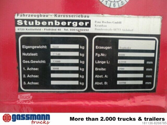 Atvira puspriekabė su tentu TONHOFER DL1 Plattform-Auflieger