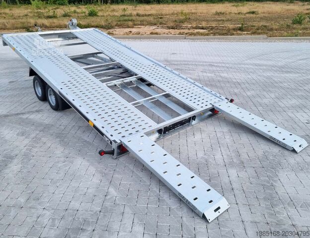 Przyczepa do transportu samochodów Martz 3000kg Autotrailer 450cm x 215cm KFZ Anhänger Kippbar mit Rampen