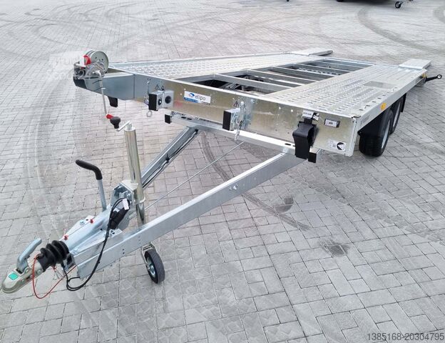 Przyczepa do transportu samochodów Martz 3000kg Autotrailer 450cm x 215cm KFZ Anhänger Kippbar mit Rampen