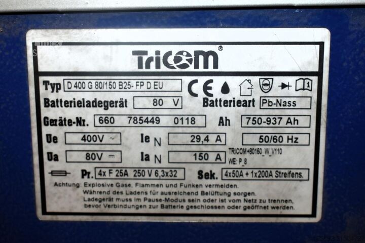 Gabelstaplerbatterie TRICOM Futur D400G 80/150 B25-FP D EU