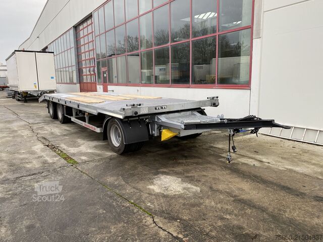 Žemagrindė platforma priekaba Möslein T 3-8,20 P OR  3 Achs Tieflader gerader Ladefläche 8,10 m,Neufahrzeug